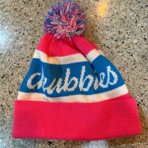 Chubbies Pom Pom Knit Beanie | Pink & Blue Retro Winter Hat | One Size